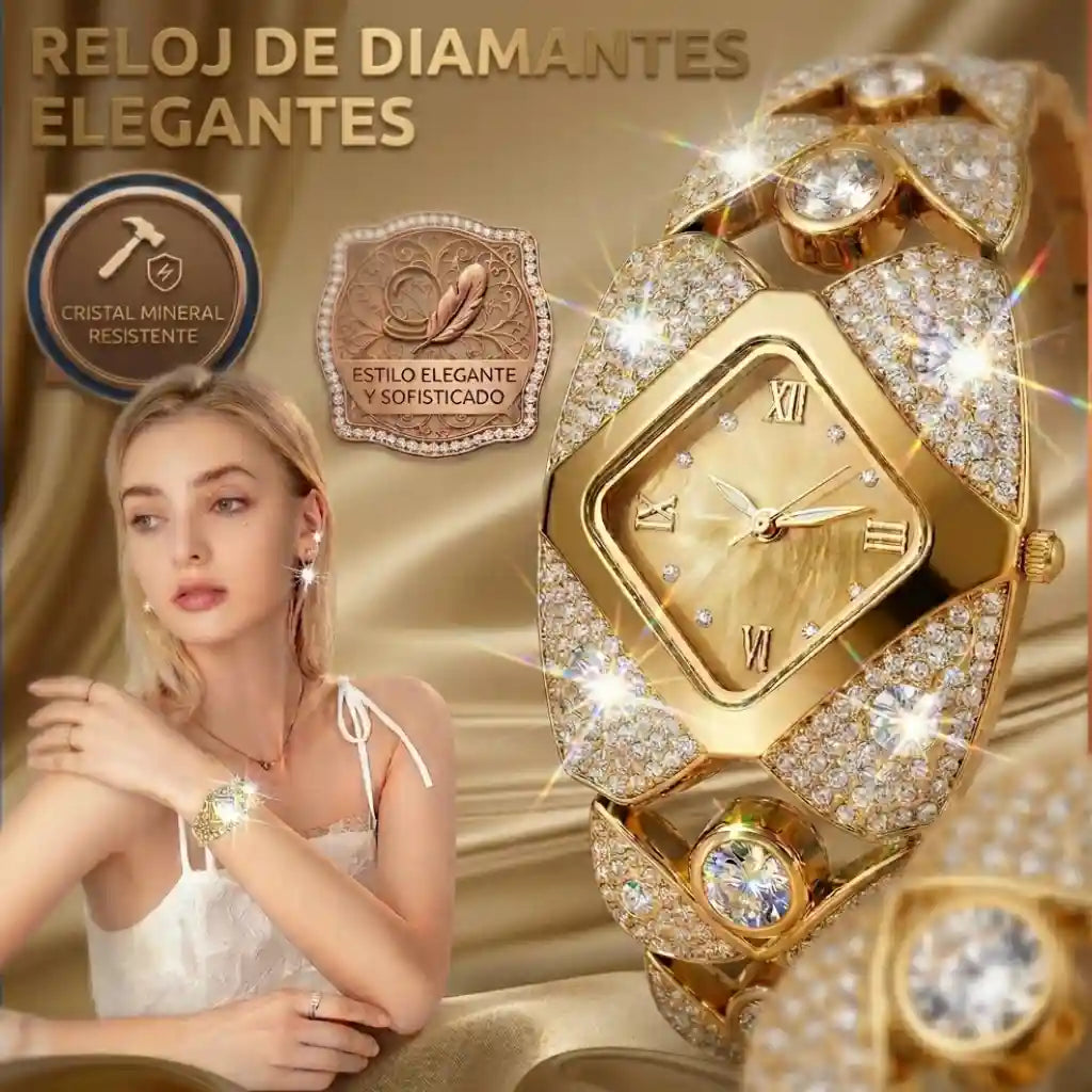 Reloj Elegante con Brillo Tipo Diamante que Eleva tu Estilo.