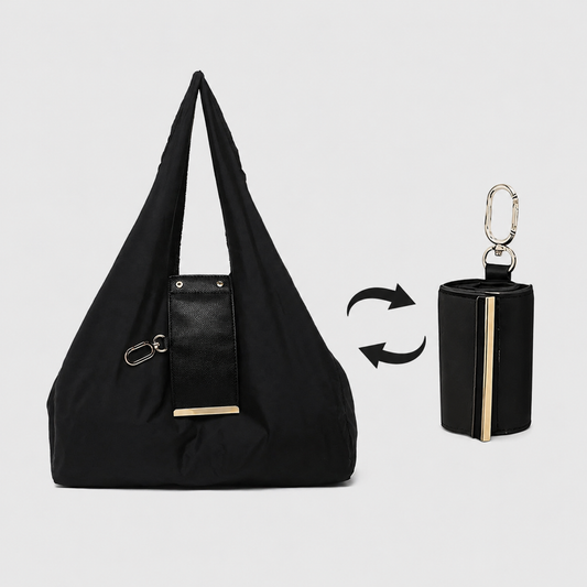 Bolsa Plegable 2 en 1 Tipo Llavero para Mujer.
